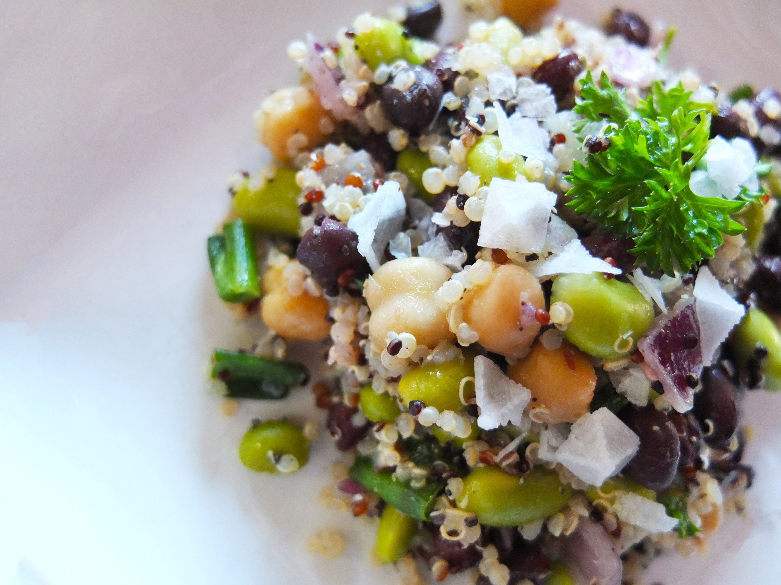 3 Bean Quinoa Salad    Want a lighter, healthier dinner? Why not brighten up your dinner &nbsp;with this vegan protein punch!