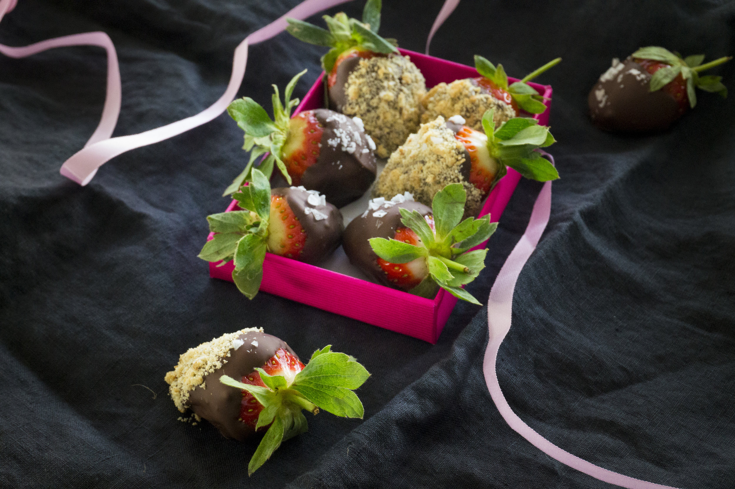 Salted Chocolate Covered Strawberries