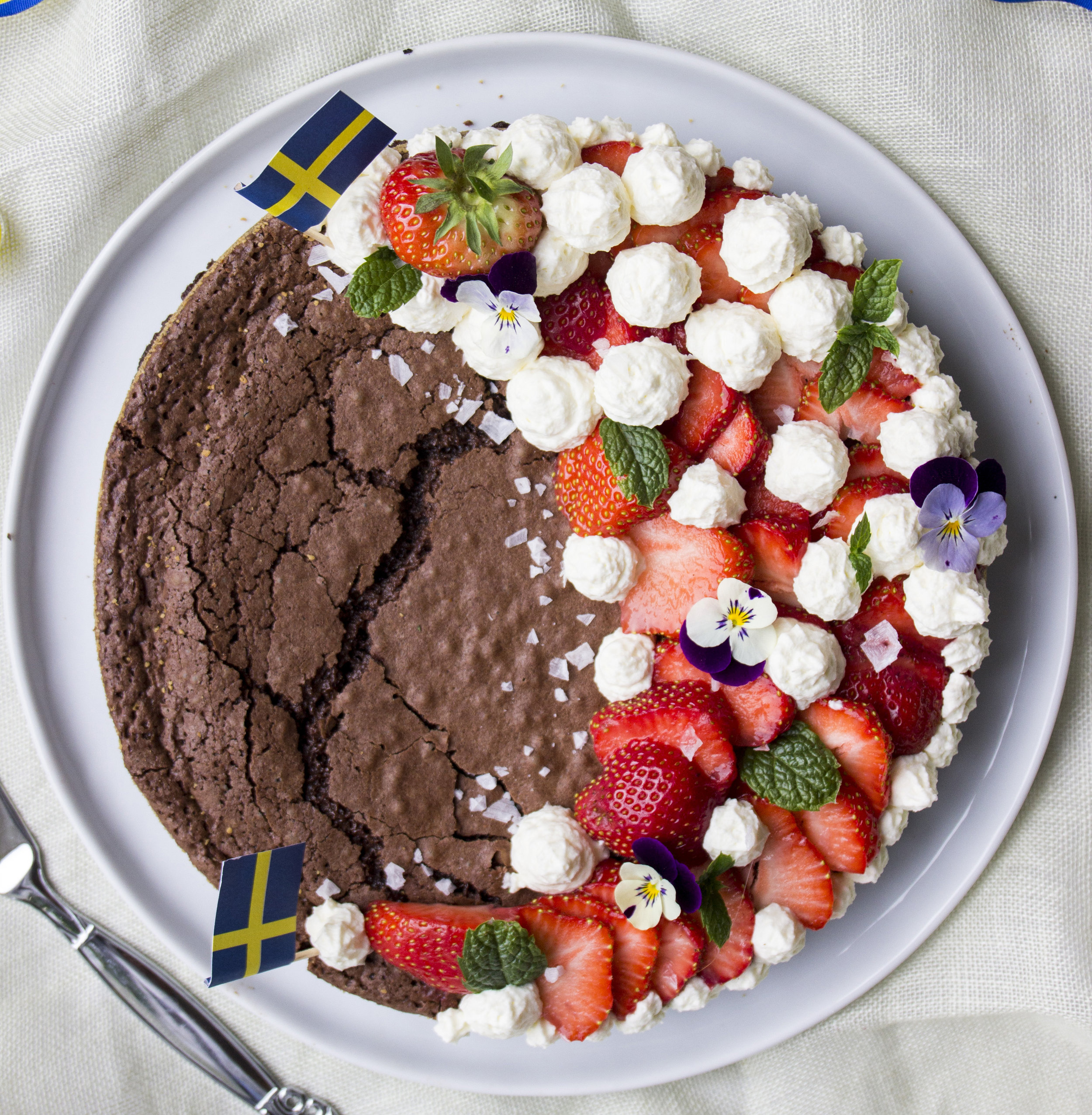 Swedish Sticky Chocolate Cake    A little sweet, a little salty, just a touch of naughty. Try Swedish sticky chocolate cake is a twist to brighten up your chocolate and strawberry cravings.